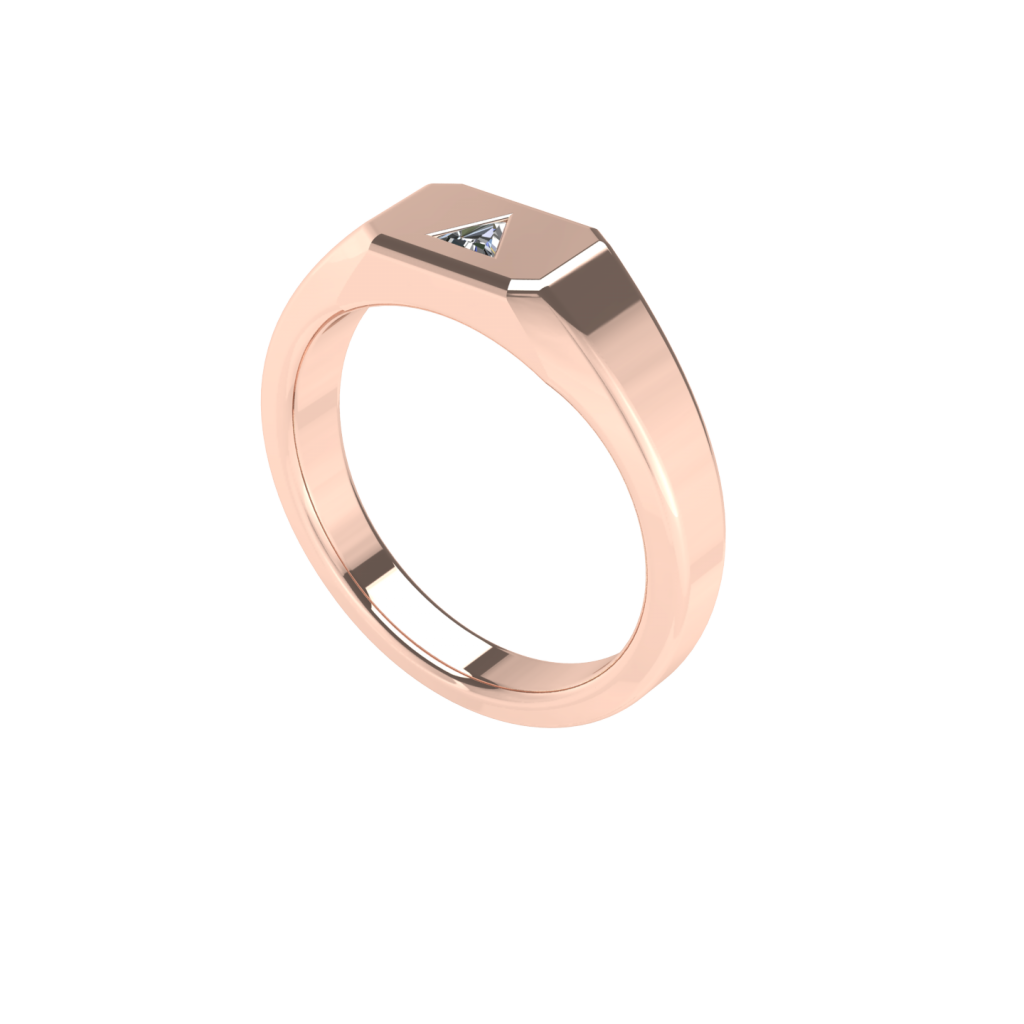 Triangle Diamond Signet Ring inspired by Squid Game