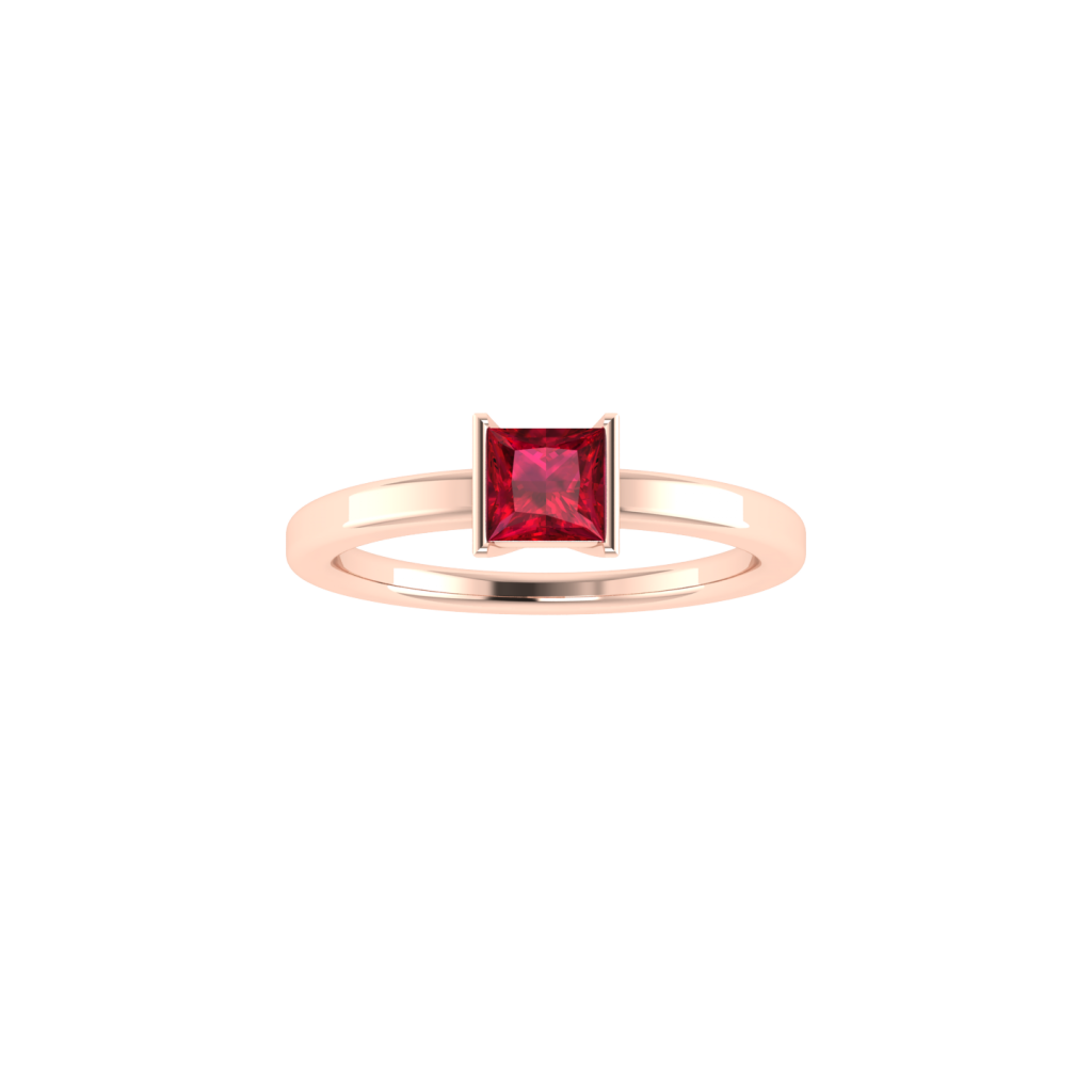 Princess Cut gemstone ring inspired by Squid Game