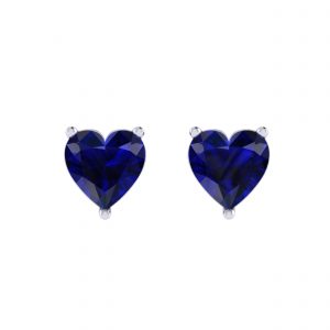 Blue sapphire gemstone stud earring