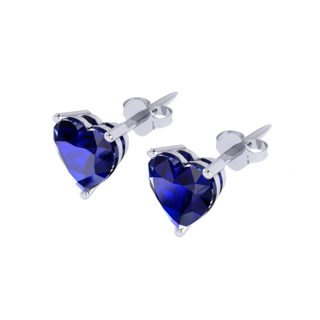 blue sapphire gemstone stud earring