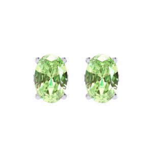Oval-cut Green sapphire earring