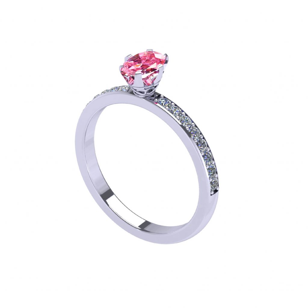 pink sapphire infinity pave engagement ring