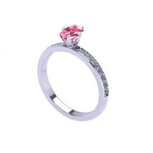 pink sapphire infinity pave engagement ring