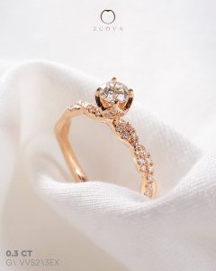 Fiore Twisted Band Diamond Engagement Ring