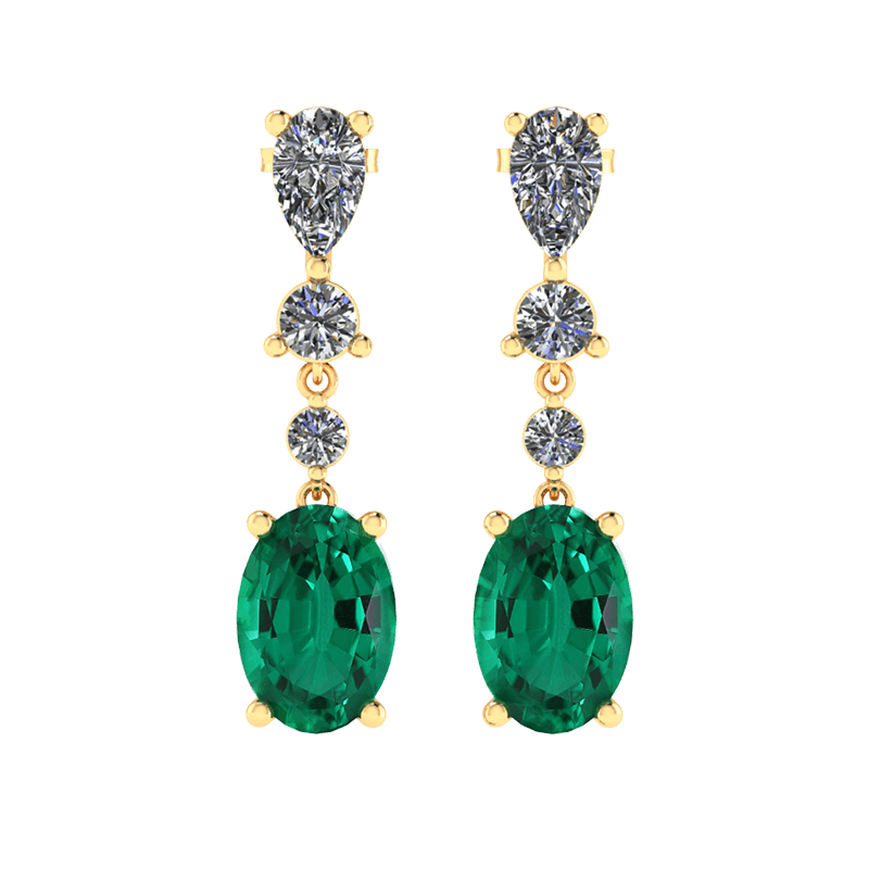 Buy Customised Emerald Dangling Earrings Malaysia