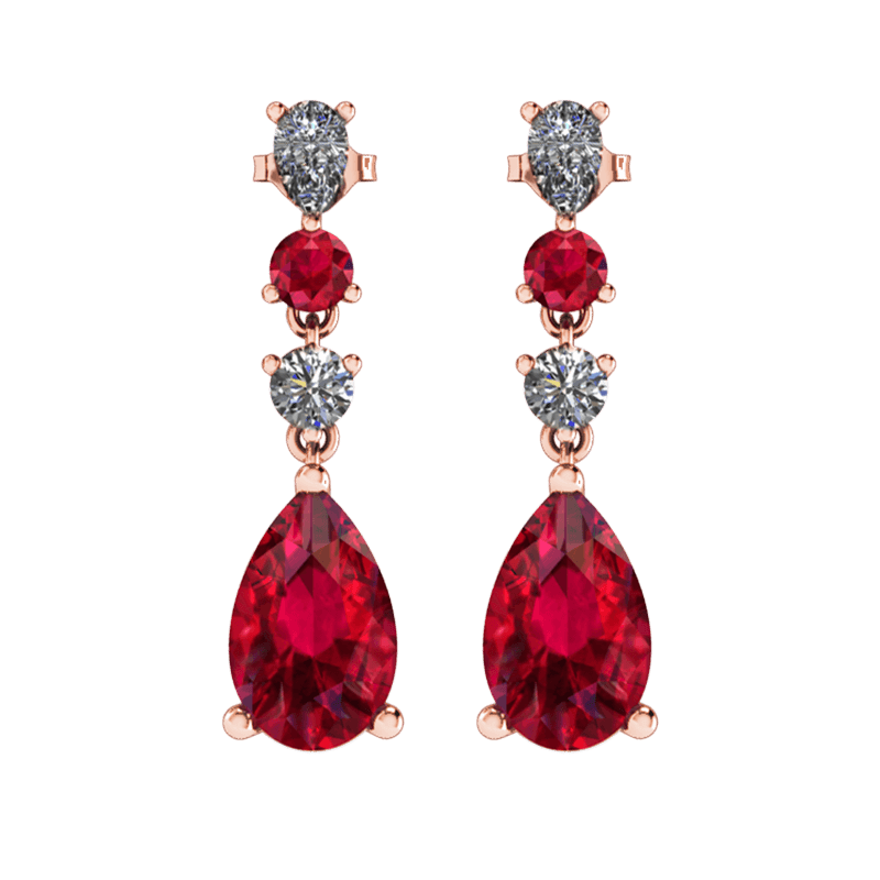 Buy Customised Ruby Dangling Earrings Malaysia