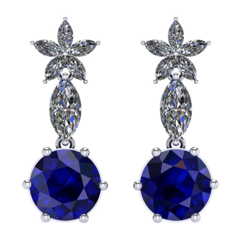 Buy Customised Sapphire Earrings Malaysia