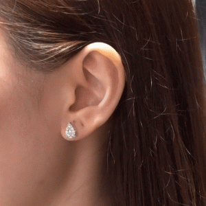 Alix Pear Diamond Cluster Stud Earring