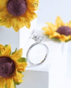 Sunflower engagement ring