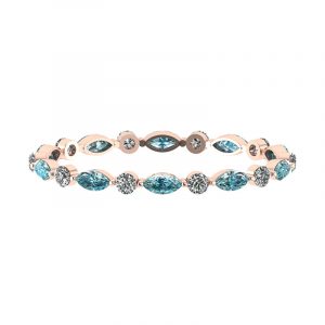 Customised Blue Aquamarine Gemstone Bracelet in Malaysia