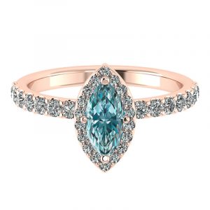 Customised Blue Aquamarine Gemstone Ring in Malaysia