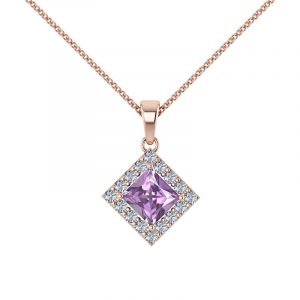 Customised Purple Amethyst Gemstone Pendant Necklace in Malaysia