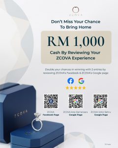 Drop a review on your zcova experience to win rm 1000 cash