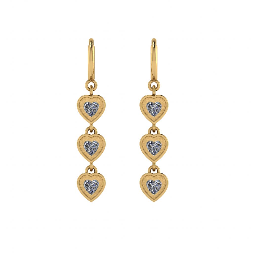 heart shaped dangling earring