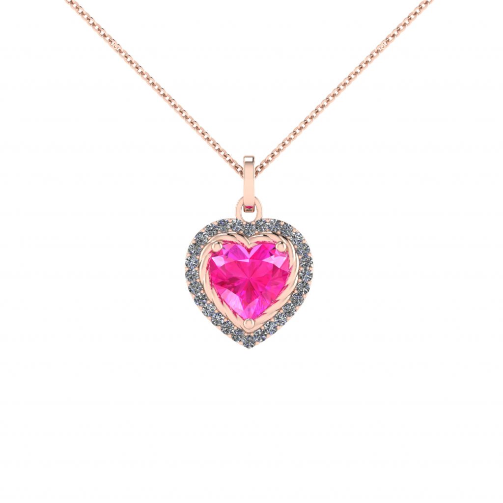 heart shaped gemstone pendant necklace