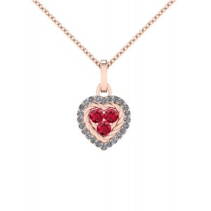 red gemstone heart shape pendant necklace