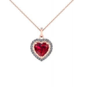 heart shaped red gemstone pendant necklace