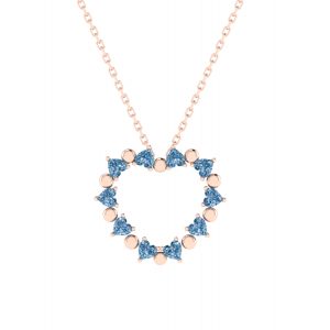 blue heart gemstone necklace