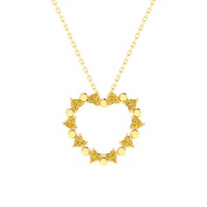 citrine heart gemstone necklace
