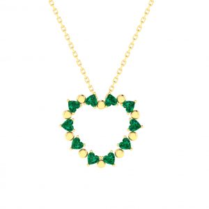 green heart gemstone necklace