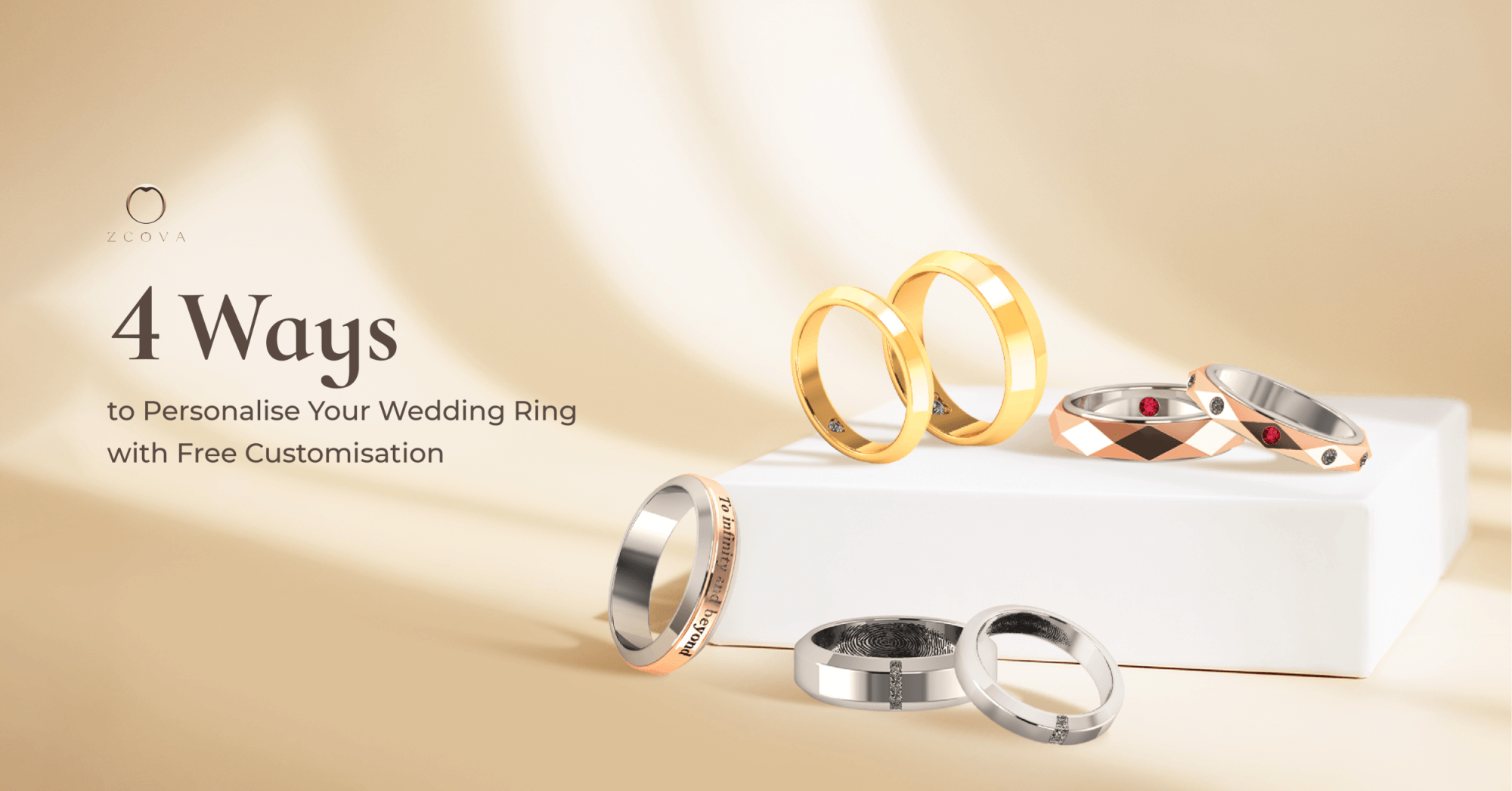 4 ways to personalise your wedding ring with free customisation