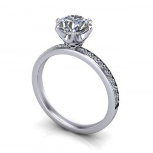 infinity Pave Diamond Engagement Ring