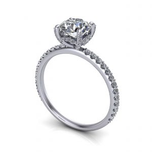 Micro Pave 4 Prongs Engagement Ring