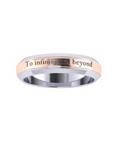 Message, Letter or Name Wedding Ring in M18K mix gold