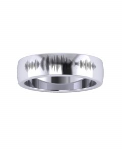 Voice message wedding band in 18K white gold