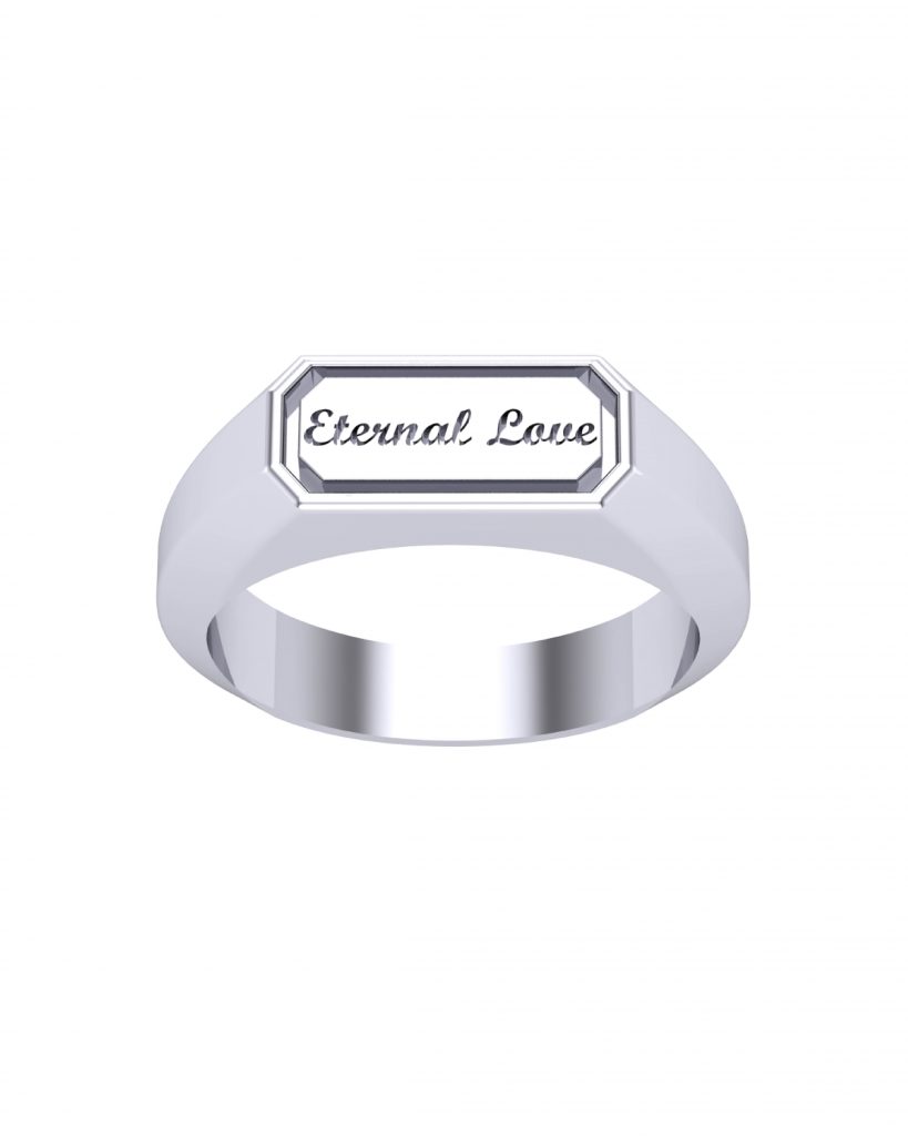 Eternal Love Message, Letter or Name Wedding Ring