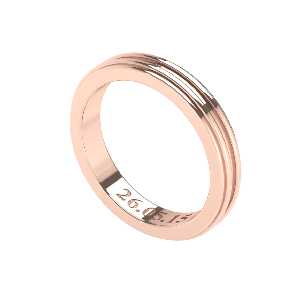 Wedding date engraved on wedding band 18K rose gold