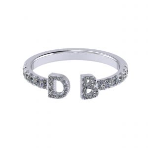 Customised Diamond Name Wedding Ring