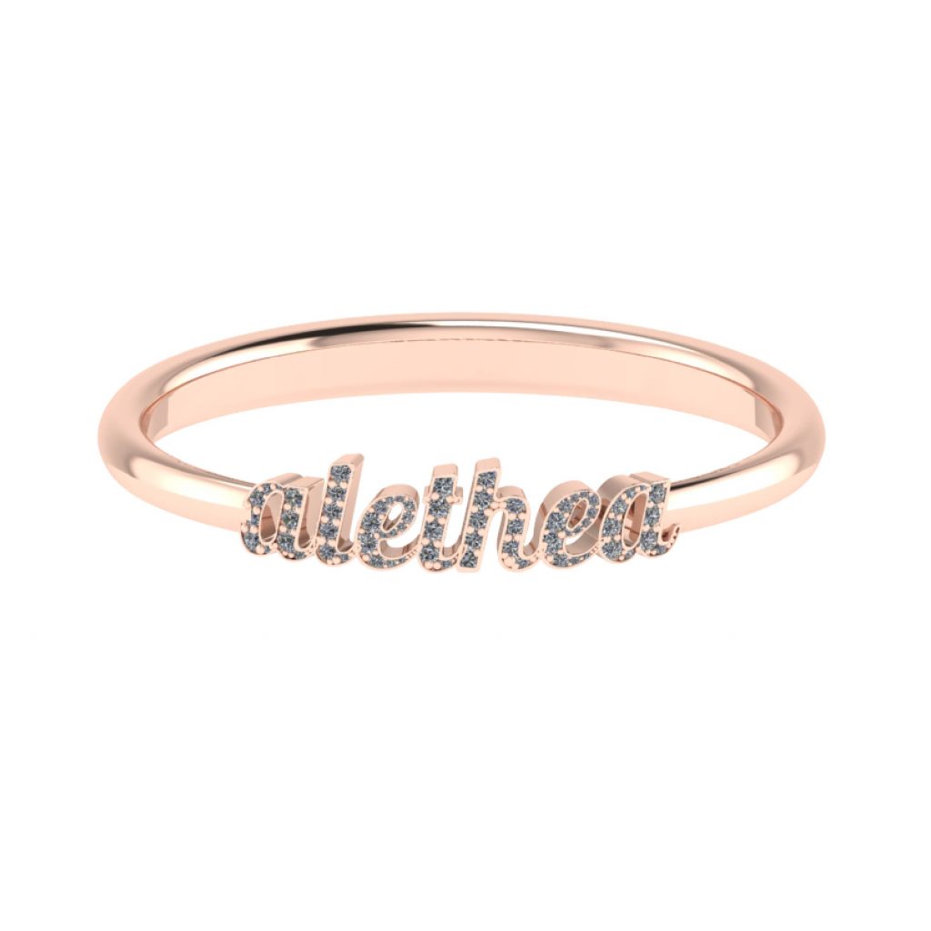 alethea name diamond wedding ring