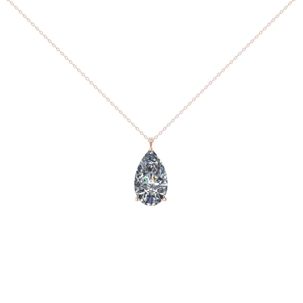 lab grown diamond fancy shape necklace