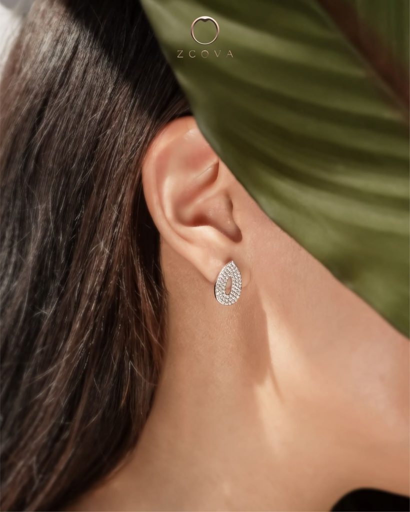 Cluster Diamond Stud Earring