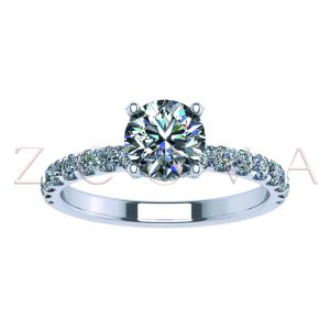 Micropave 4 Prong Engagement Ring