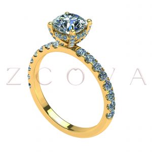 Micropave 4 Prong Engagement Ring