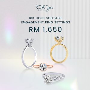 18K gold solitaire engagement ring setting