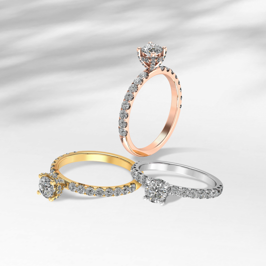 Lab-grown diamond Micro Pave Engagement Ring
