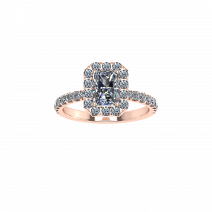 Radiant shaped Lab-grown Diamond Classic Halo Engagement Ring