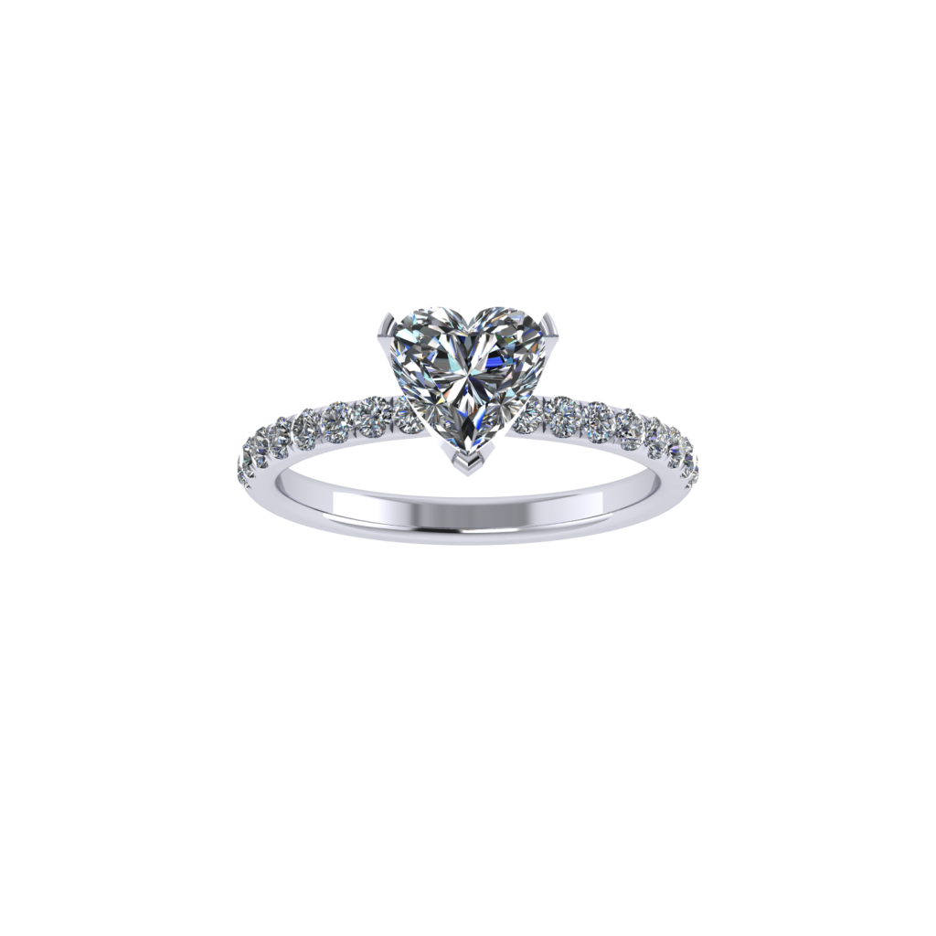 Heart shaped Lab-grown Diamond Lia Pave Engagement Ring