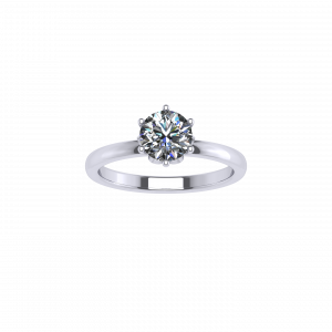 Round shaped Lab-grown diamond Lily 6 prong engagement ring