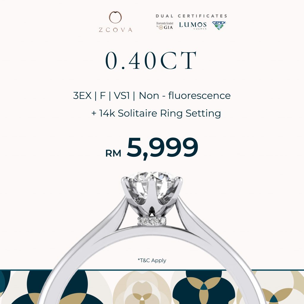 0.4CT Diamond Engagement Ring in Malaysia