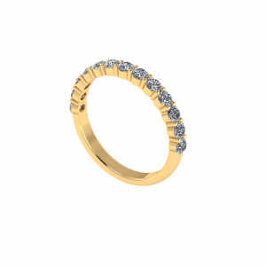 Lab-diamond 3 Shared Prong Half Eternity Engagement Ring