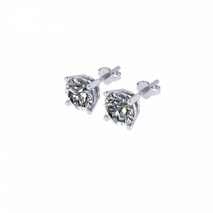 Round cut lab diamond stud earring