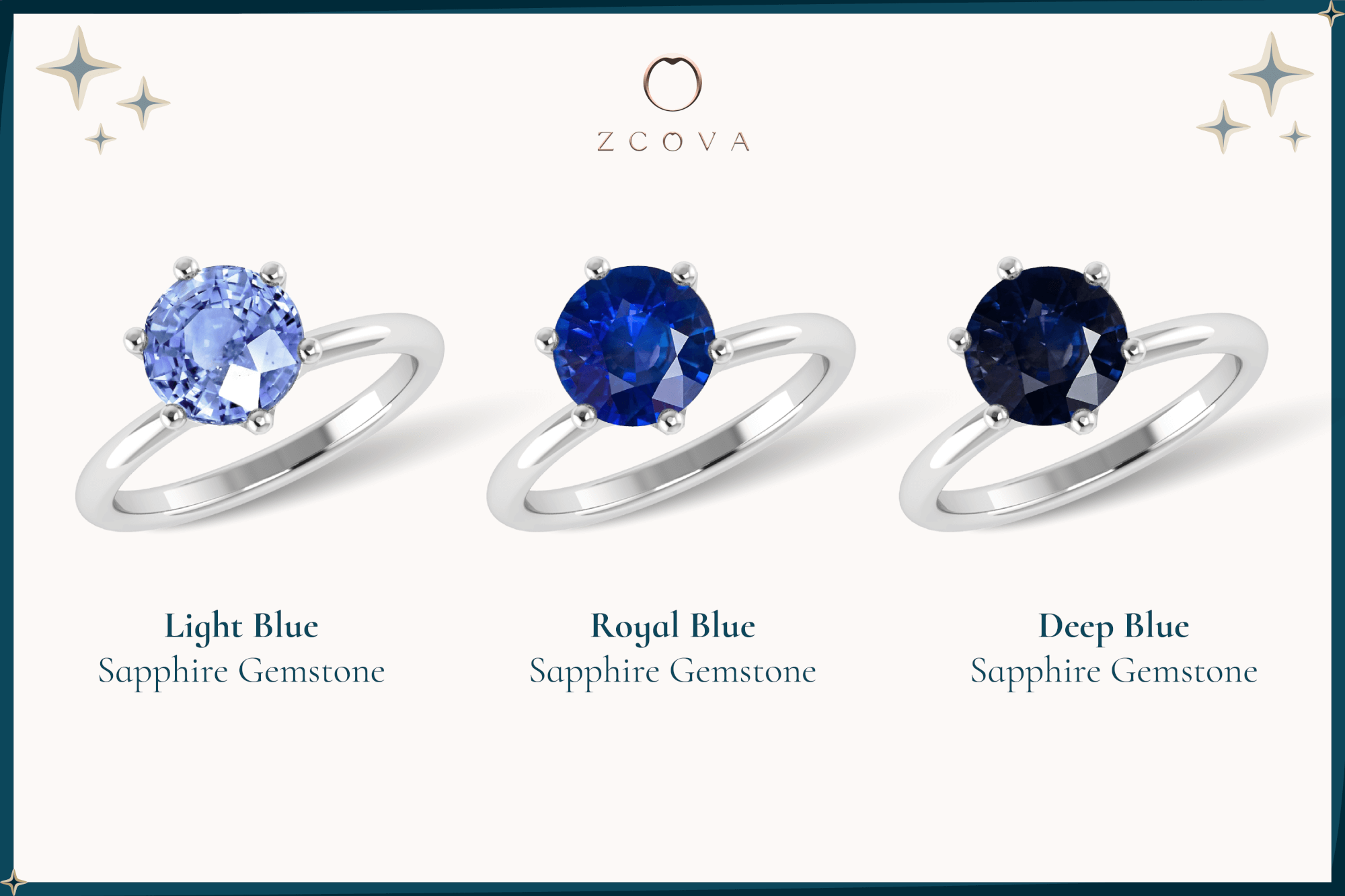 Light Blue Royal Blue Deep Blue Sapphire Engagement Rings