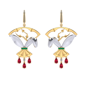ZCOVA Auspicious Cherry Blossom Diamond Earrings
