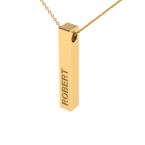gold bar necklace with name engraving