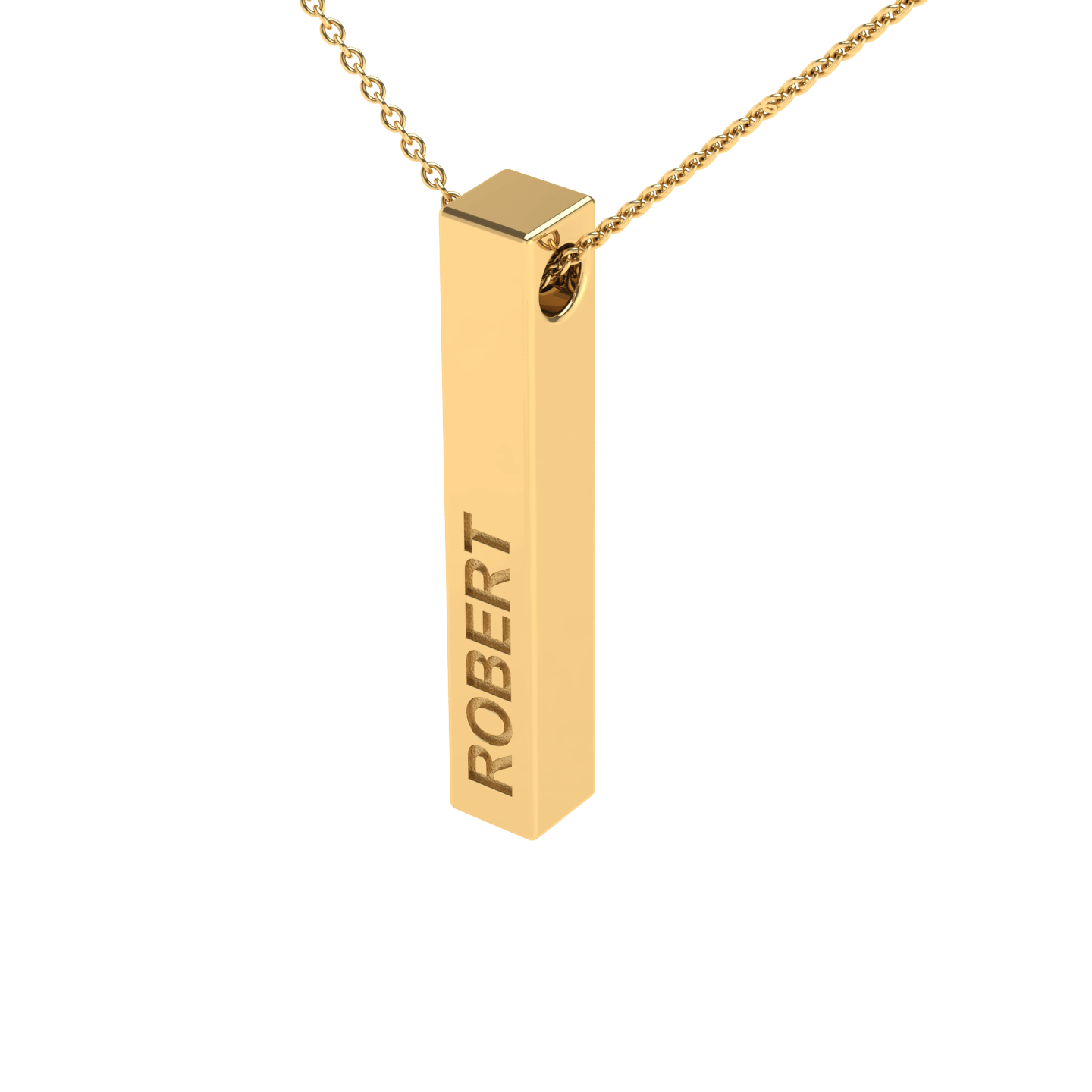 gold bar necklace with name engraving