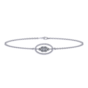 oval milgrain cluster diamond bracelet